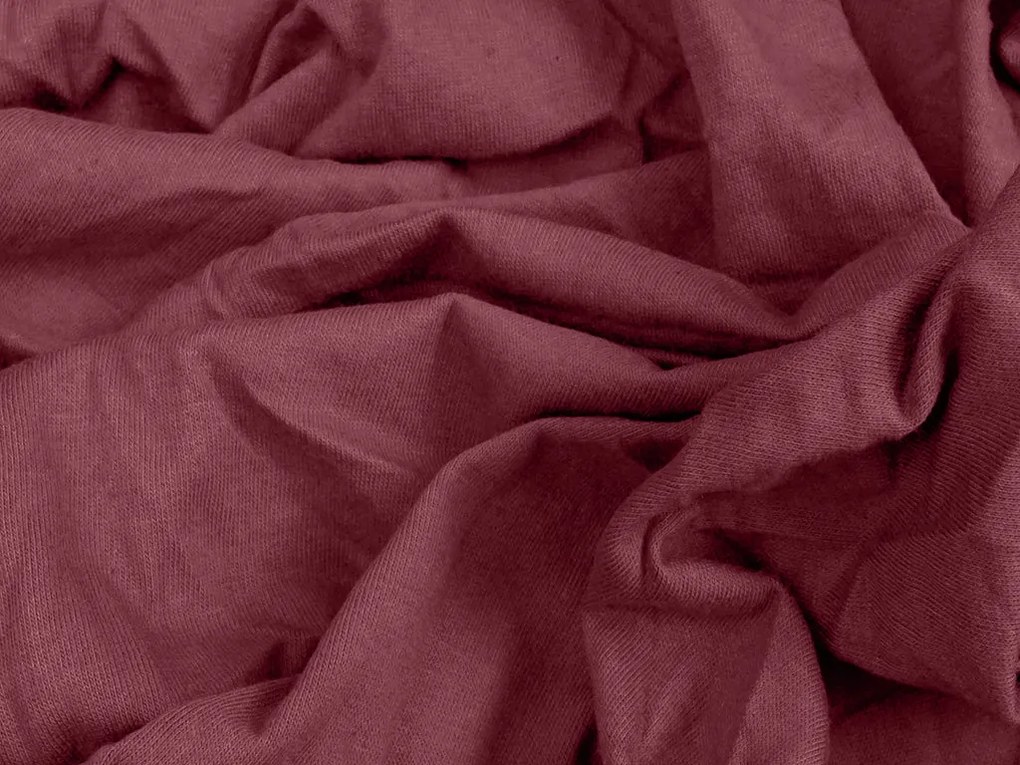 PrzytulneMieszkanie.pl Prześcieradło jersey z lycrą bordowe 90 x 200 cm