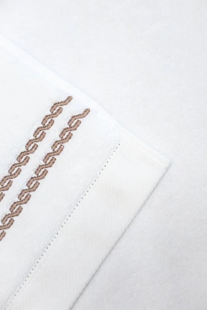 Podarunkowy zestaw ręczników CHAINE, 3 szt Biały / różowy haft