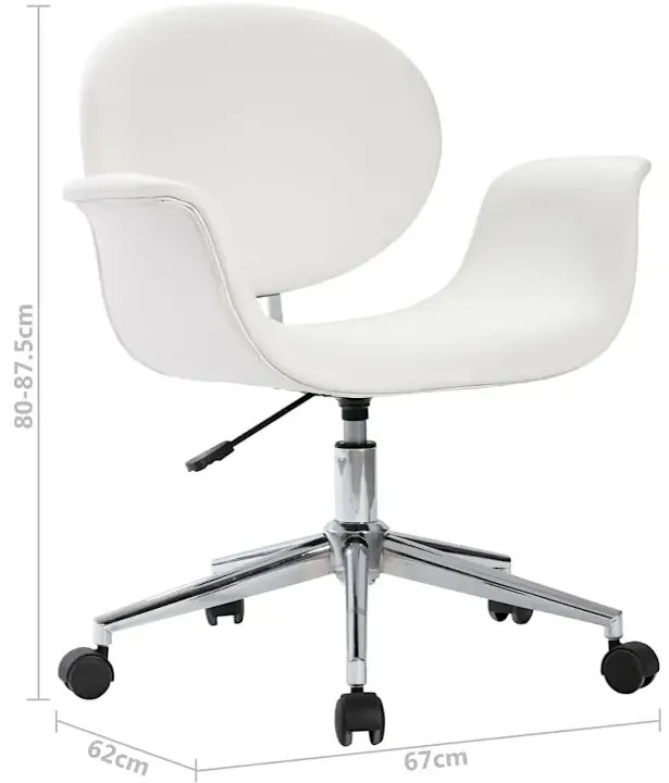 Białe obrotowe krzesło do biurka z ekoskóry B1-C26