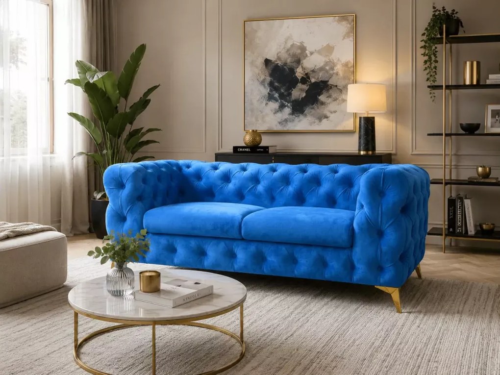 Elegancka sofa Moet z głębokim pikowaniem i stylowymi nóżkami