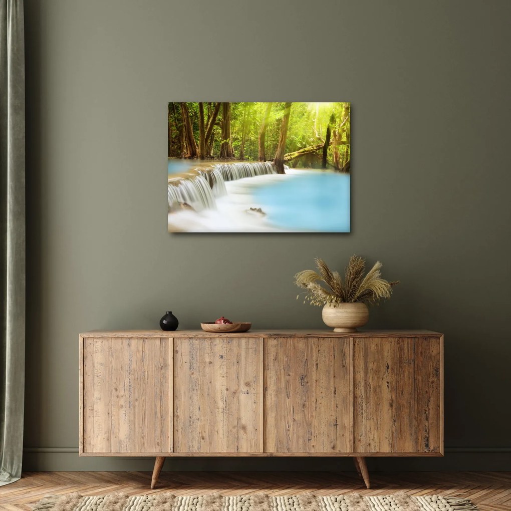 Obraz wodospadu Huai Mae Kamin w lesie (70x50 cm)