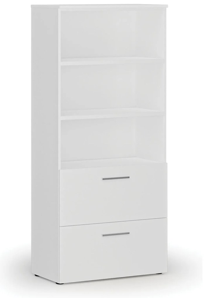 Szafa z szufladami na teczki zawieszkowe PRIMO WHITE, 800 x 420 x 1781 mm, biały