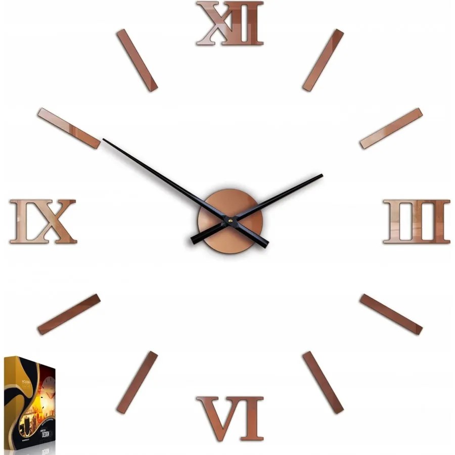 Zegar ścienny naklejany duży nowoczesny akrylowy na ścianę do salonu loft