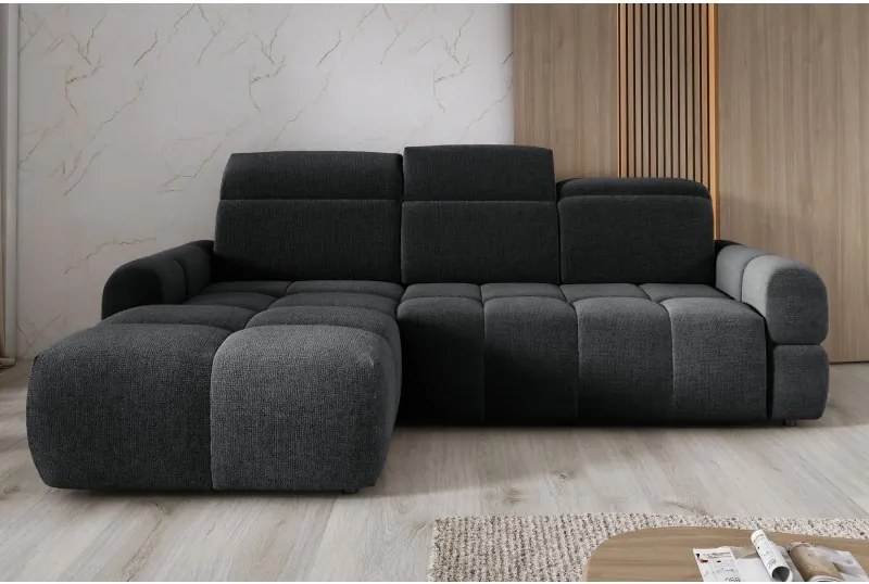 Narożnik MATEO S Wolnostojący Lewostronny Tkanina Memphis 20 kolor Antracytowy WERSAL