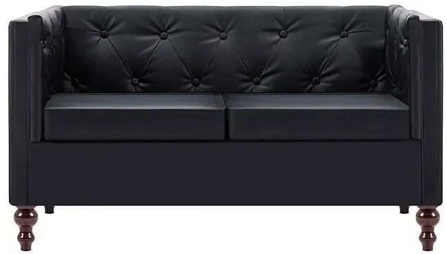 2-osobowa Sofa James 2Q w stylu Chesterfield - czarna