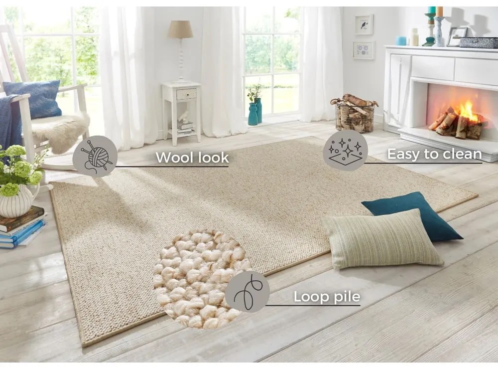 Kremowy dywan 60x90 cm Wolly – BT Carpet