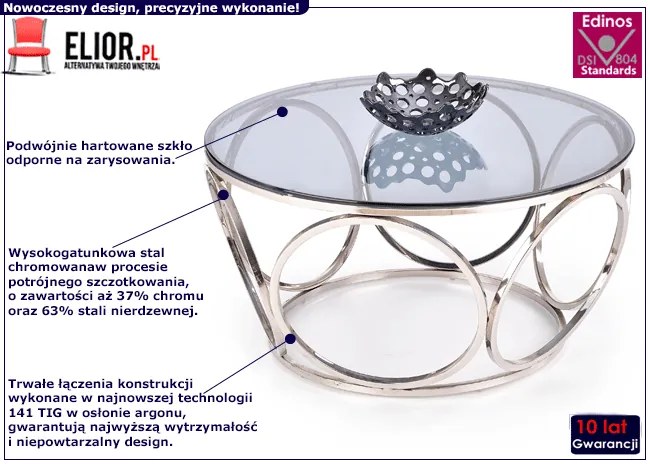 Okrągła ława w stylu glamour F3-R76
