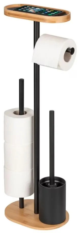 Stojak na papier toaletowy i szczotkę WC z półką na telefon RIVALTA, 4w1