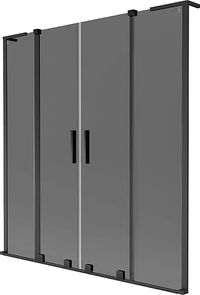 Mexen Velar L Duo parawan nawannowy 2-skrzydłowy rozsuwany 160 x 150 cm, grafit, czarny - 896-160-003-42-70