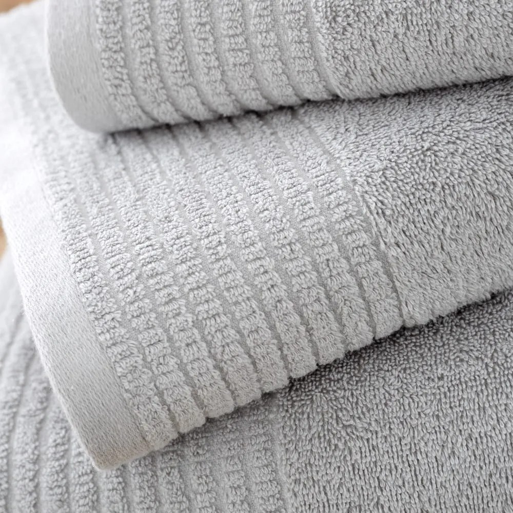 Szary ręcznik kąpielowy frotte z bawełny egipskiej 90x140 cm Egyptian Cotton – Bianca
