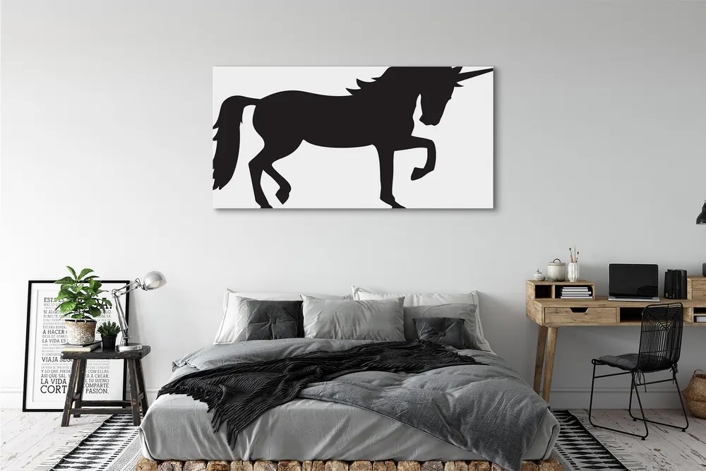 Obraz drukowany na płótnie Mistyczny Czarny Jednorożec