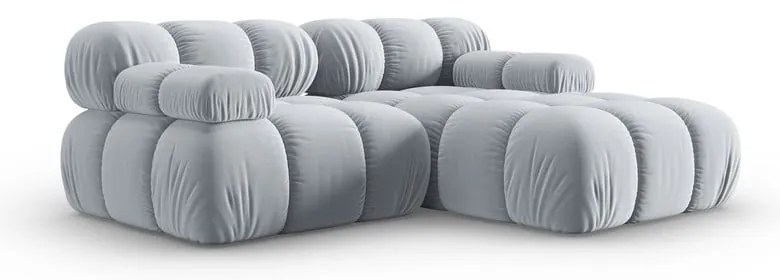 Jasnoniebieski aksamitny narożnik (prawostronny) Bellis – Micadoni Home