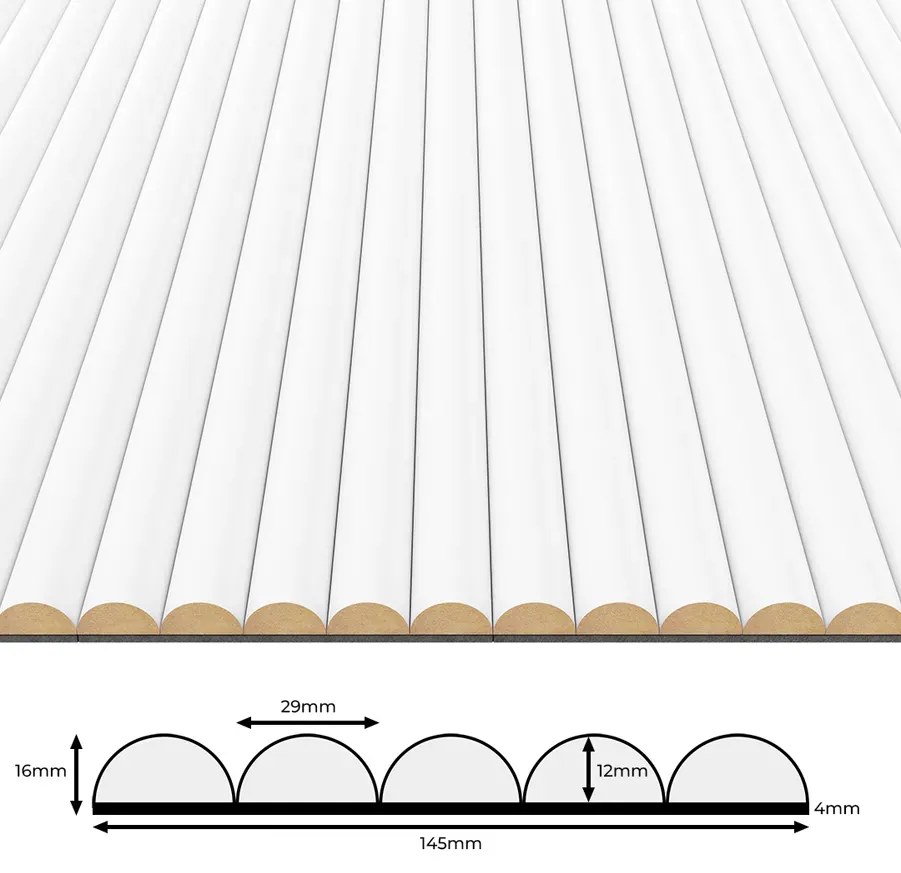 Ryflowany biały panel ścienny Z1-R61