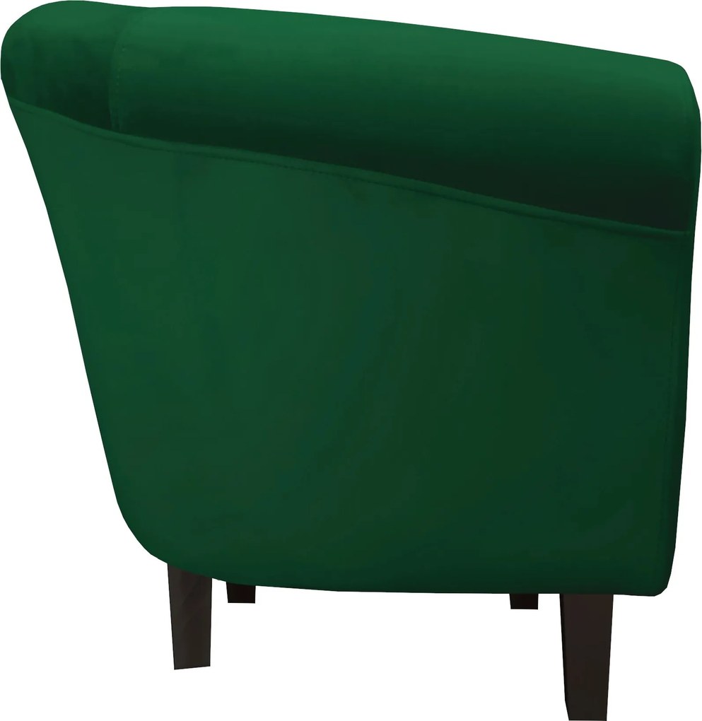 Fotel Milo tkanina Welur wygodny fotel tapicerowany do salonu i sypialni : Kolor nogi - Venge, Kolor tkaniny - VELVET - MG25, Wysokość nogi - 15 cm