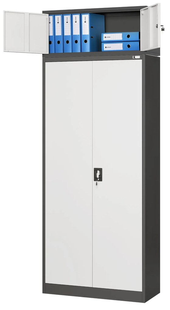 Nadstawka na szafę antracytowo-biała, 900x380x400 mm: EWA