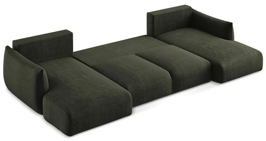 Zielony rozkładany narożnik (w kształcie litery U) Leila – Makamii