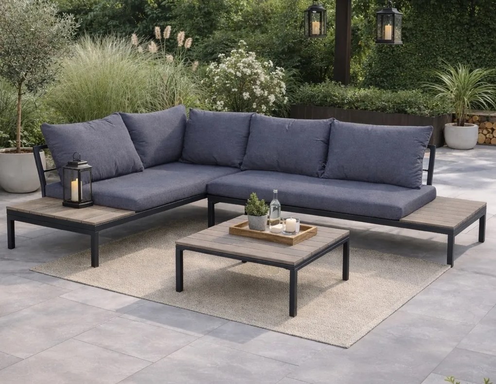 Zestaw mebli ogrodowych narożnik i stolik Tenerife 007, szary