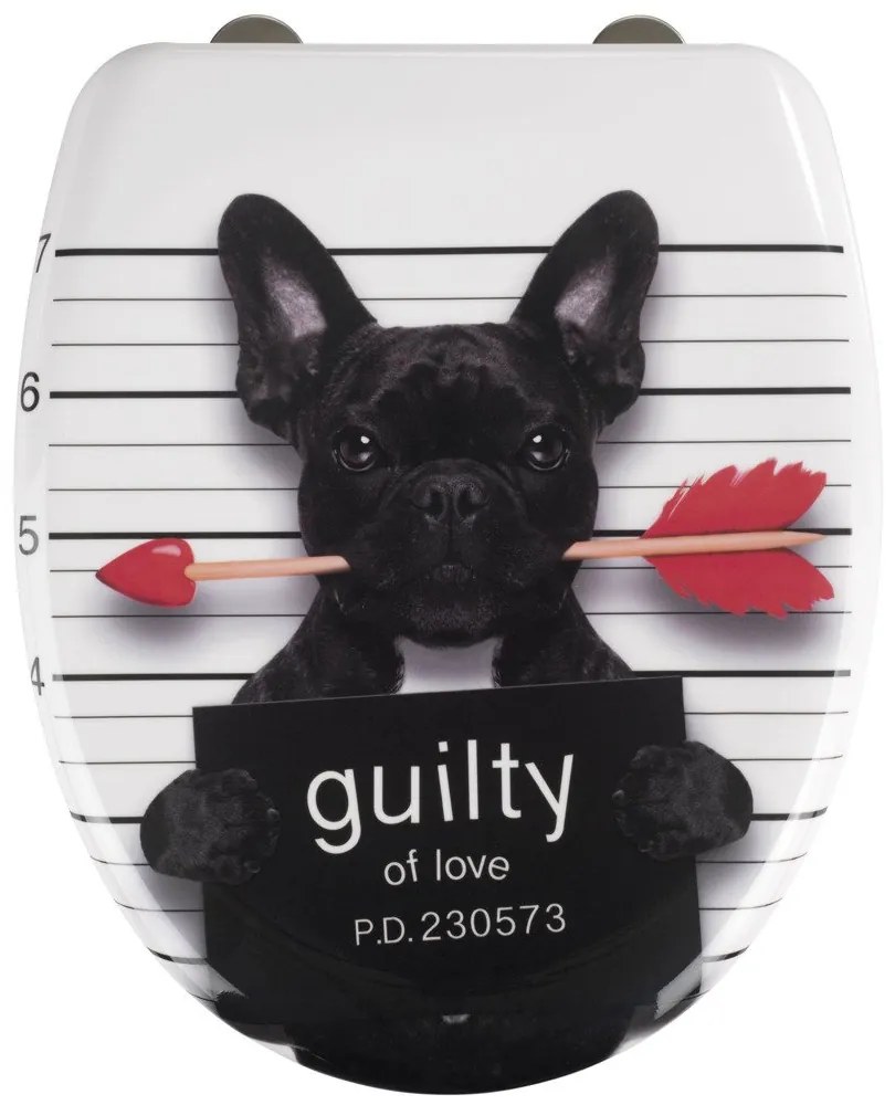 Deska sedesowa GUILTY DOG - Duroplast, wolnoopadająca, WENKO