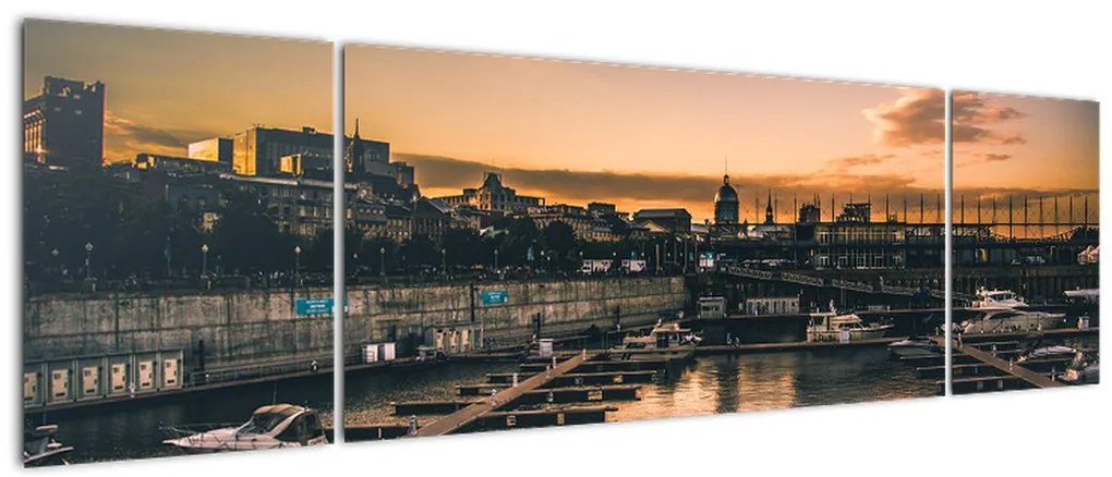 Obraz - miasto portowe (170x50 cm)