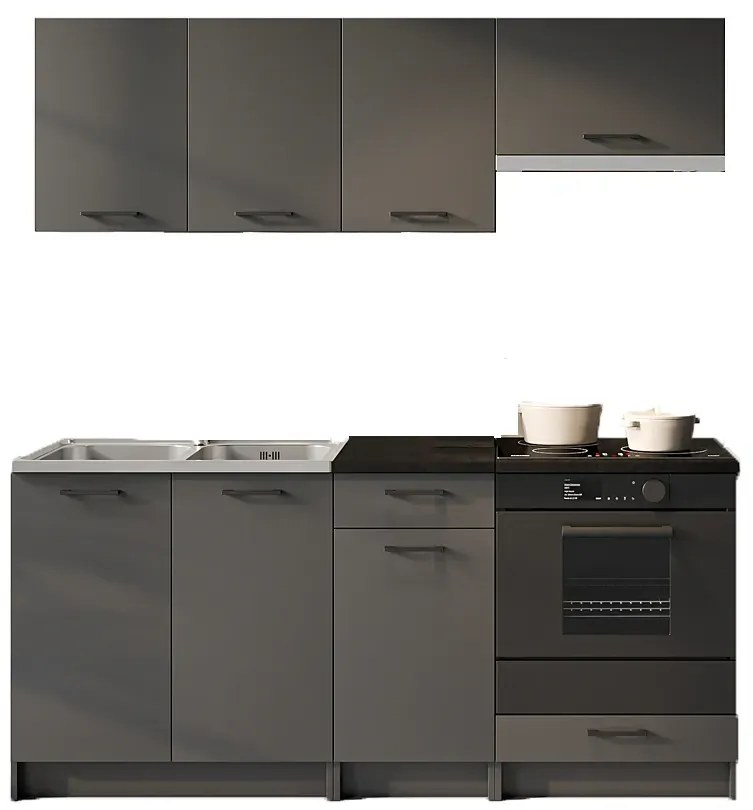 Komplet szafek kuchennych grafit mat - Lanter 4X