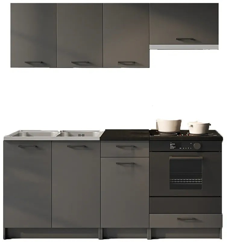 Komplet szafek kuchennych grafit mat T1-H82