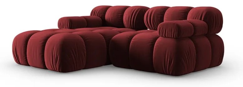 Czerwona aksamitna sofa 191 cm Bellis – Micadoni Home