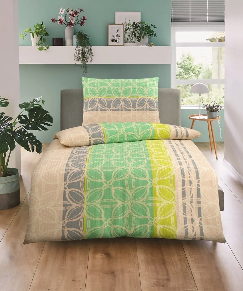 PrzytulneMieszkanie.pl PrzytulneMieszkanie.pl Pościel z kory ROMANCE zielona Rozmiar pościeli: 70 x 90 cm | 140 x 200 cm