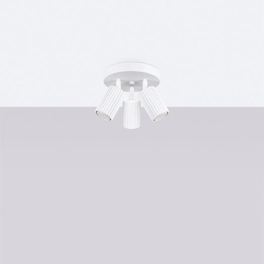 Lampa sufitowa minimalistyczny Gloow, aluminium - 3 źródło światła 4000K - L.19.5 x H.18 cm - biały