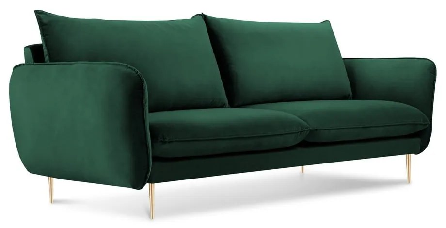 Butelkowozielona aksamitna sofa Cosmopolitan Design Florence, 160 cm