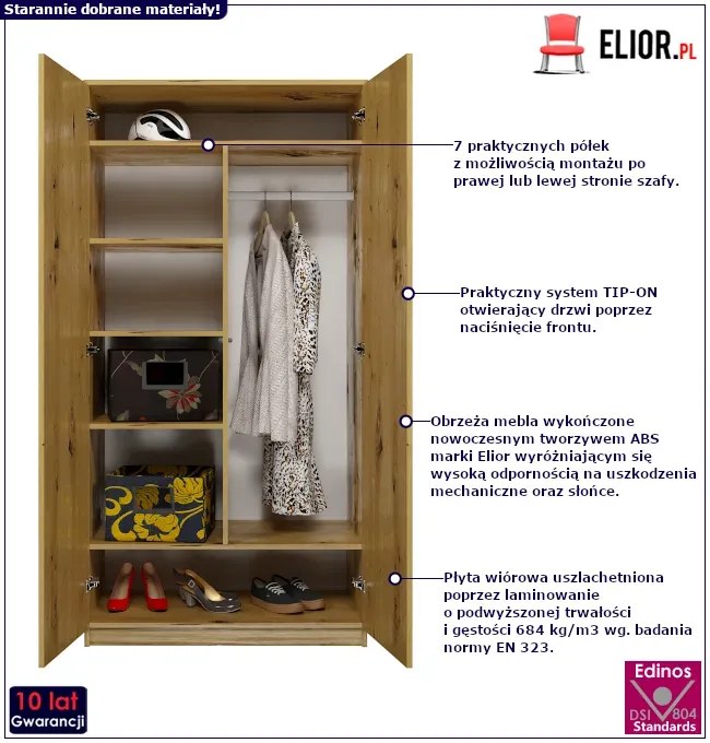 Stojąca szafa w kolorze dąb artisan C7-K75