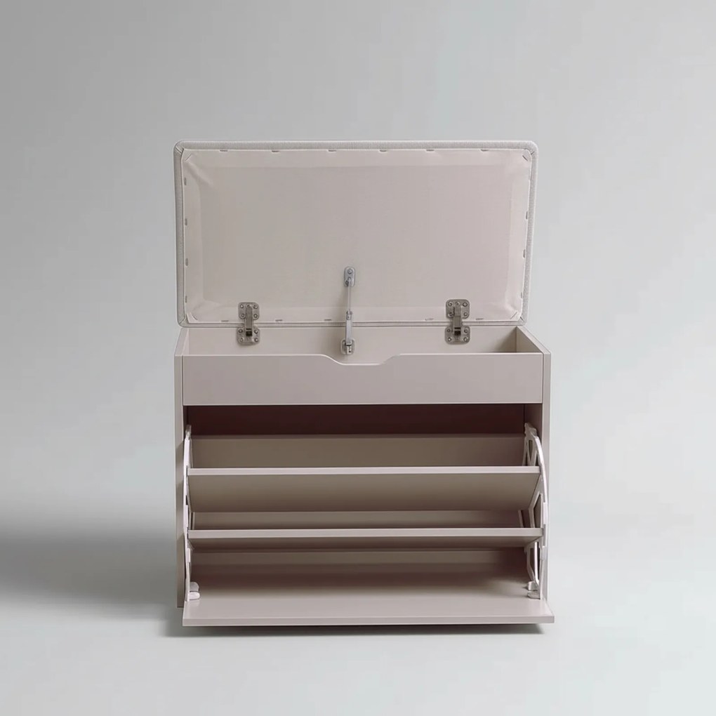 Szafka na buty z siedziskiem i wysuwanymi półkami VAULT, 57 x 30 x 53 cm