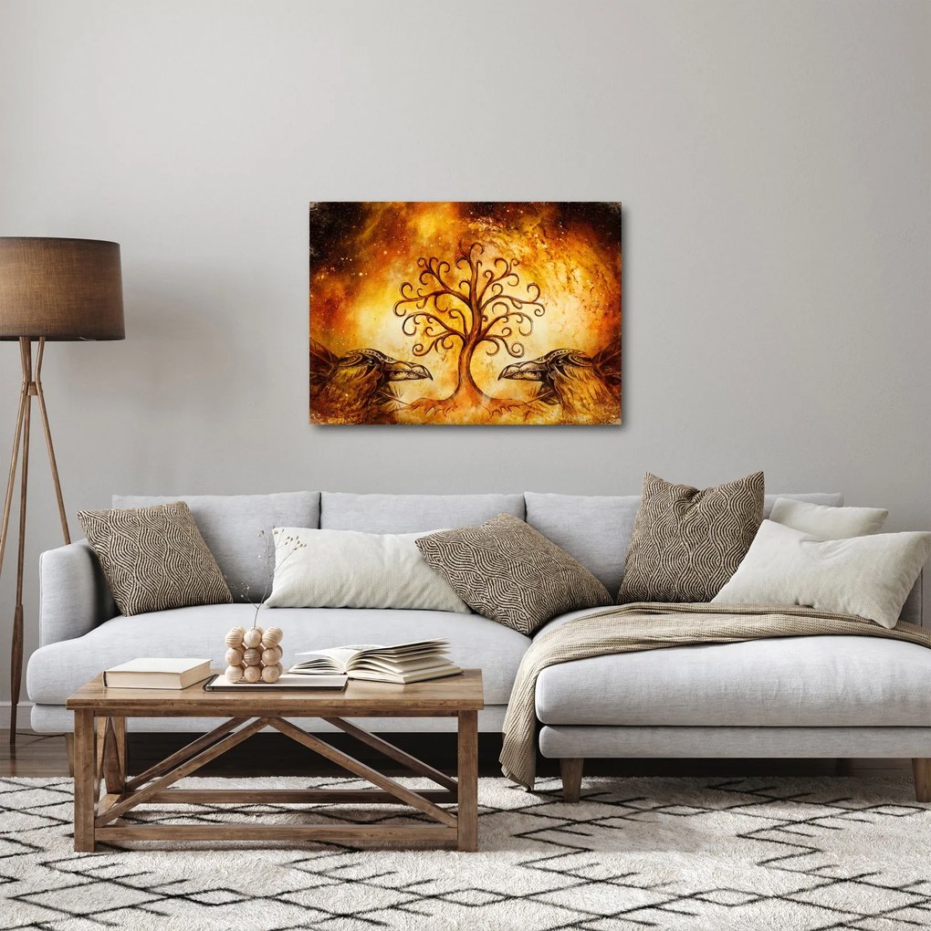 Naturalny abstrakcyjny obraz drzewa (70x50 cm)