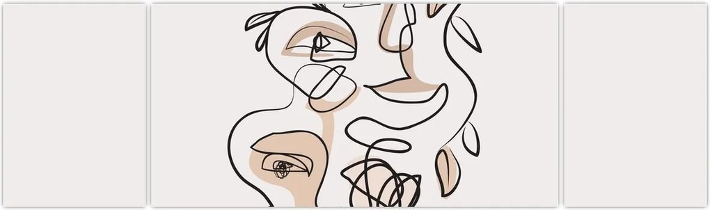 Obraz - Makijaż twarzy ze sztuką linii (170x50 cm)