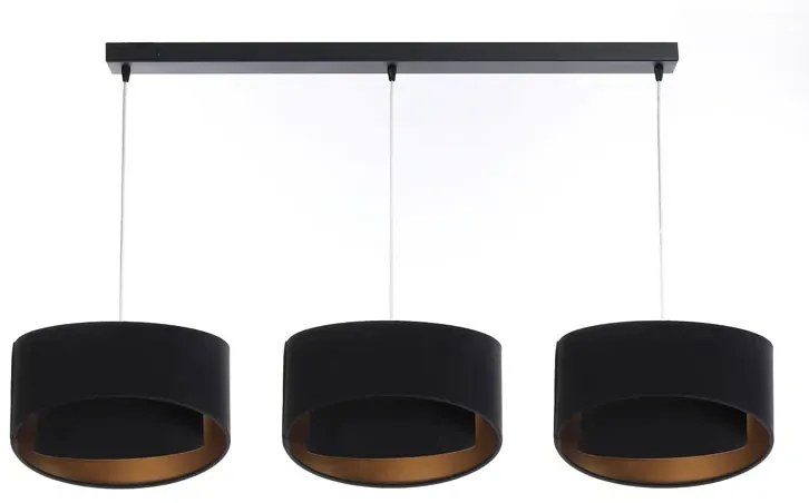Czarna potrójna lampa wisząca nad stół glamour - 5X S500 N5-W31