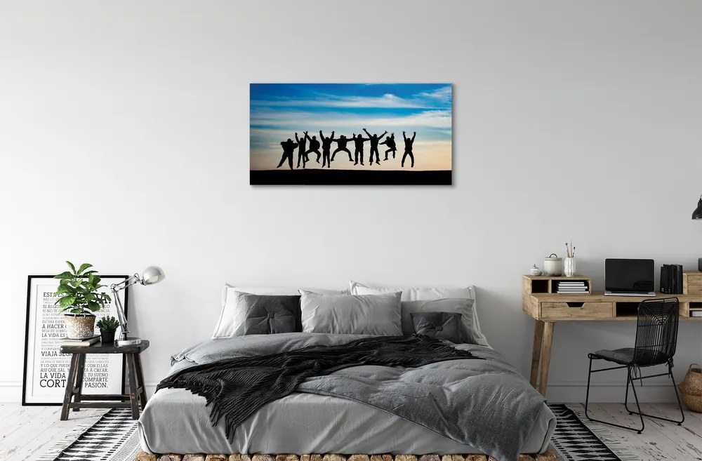 Zdjęcie na płótnie Ludzie pod Niebem z Chmurami