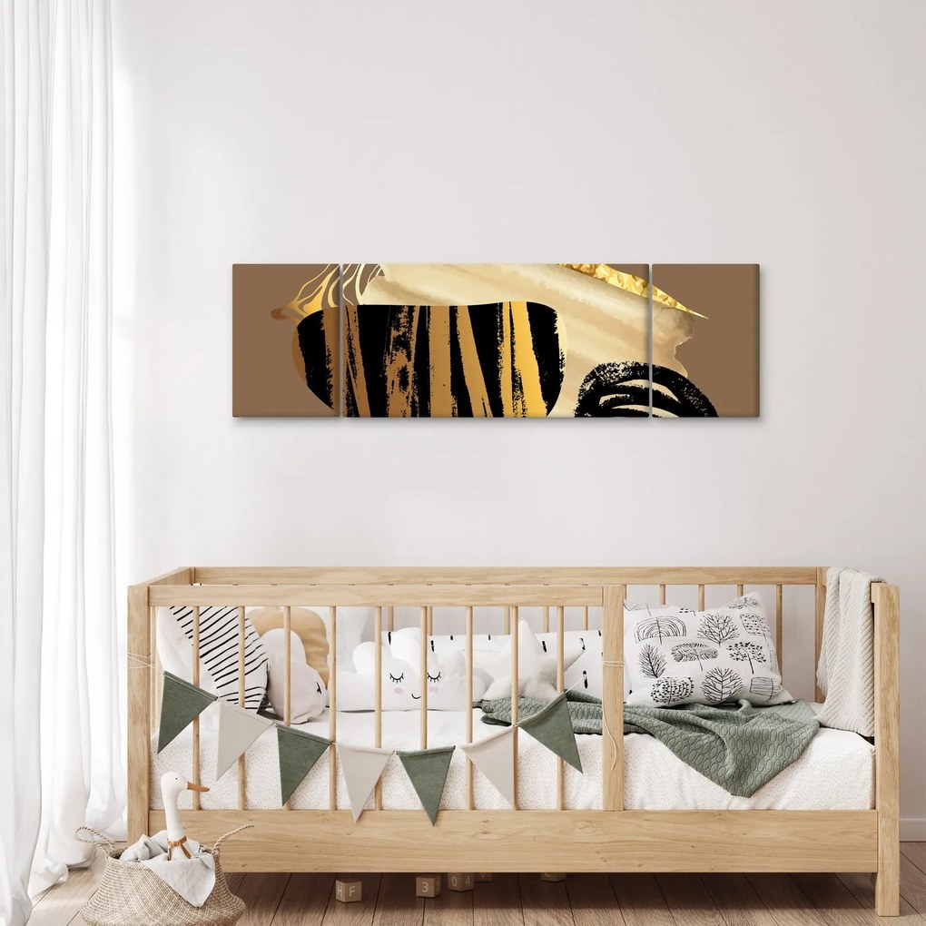 Obraz - Abstrakcja złotobrązowy N⁰2 (170x50 cm)