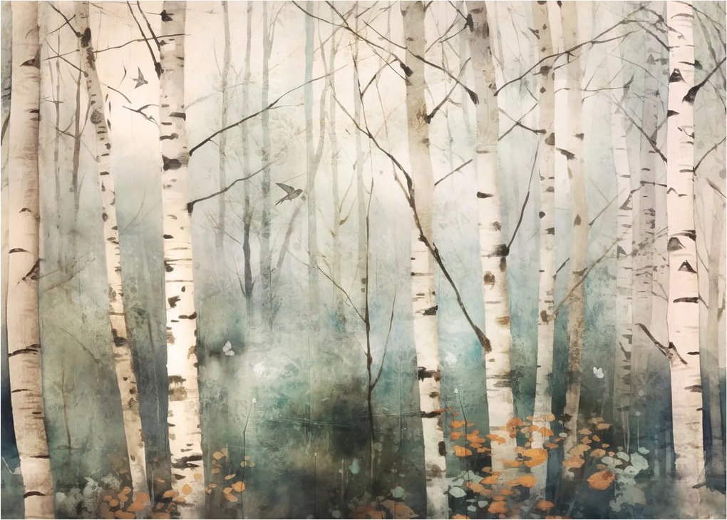 Obraz na szkle - Rysowanie wzoru lasu (70x50 cm)