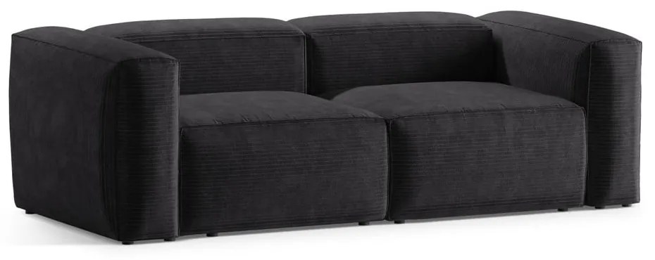Ciemnoszara sztruksowa sofa 224 cm Bergamo – Cosmopolitan Design