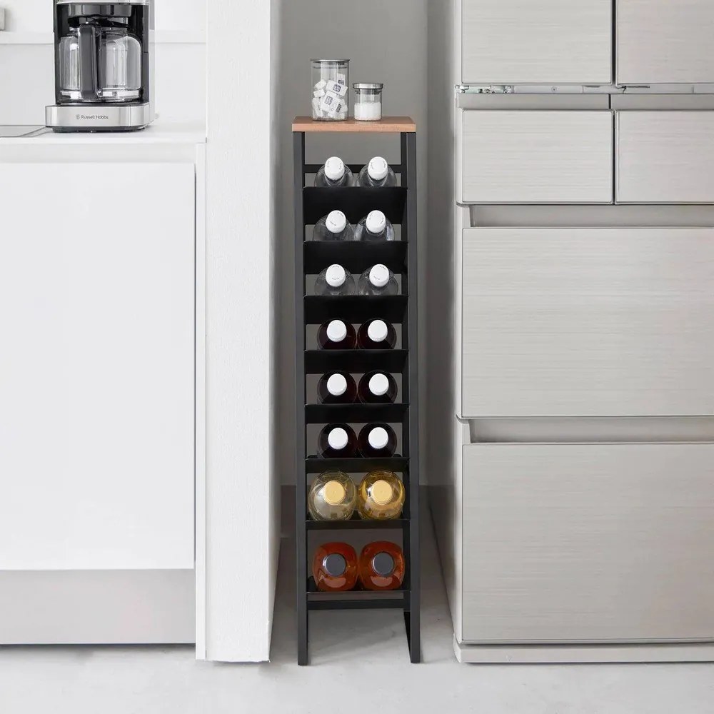 Czarny metalowy regał na wino liczba butelek 16 20x88,5x19 cm Tower – YAMAZAKI