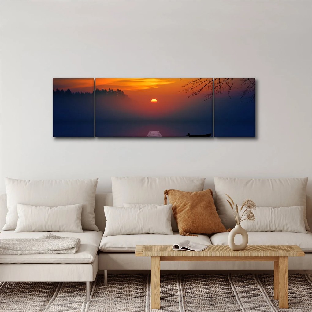 Obraz mostu o zachodzie słońca (170x50 cm)