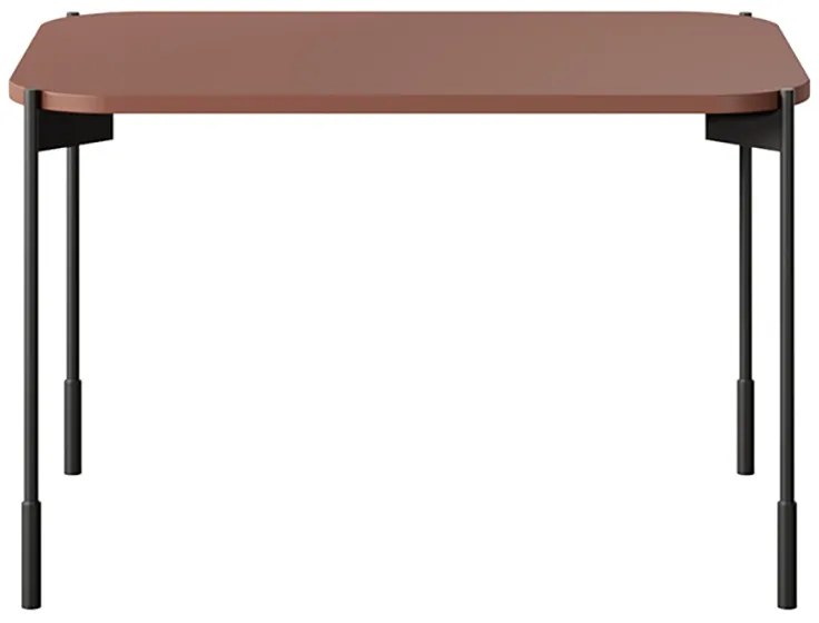 Stolik kawowy Sonatia 70 cm prostokątny na metalowych nogach - burgund