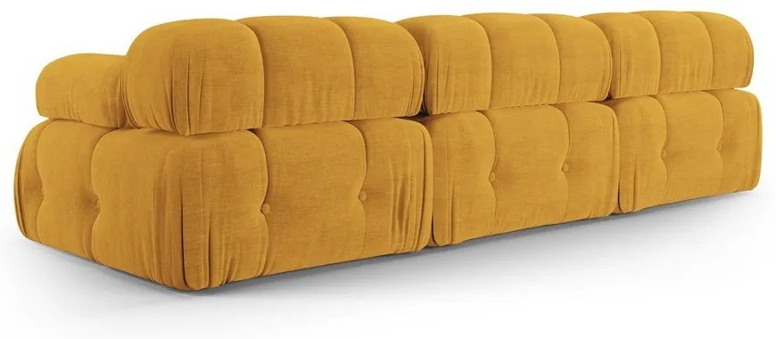 Musztardowa sofa 288 cm Ferento – Cosmopolitan Design