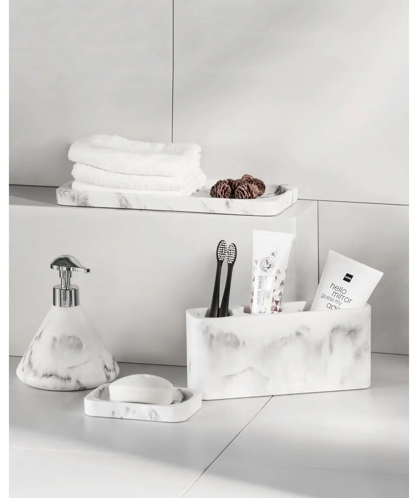 Biało-szara tacka do łazienki Wenko Desio