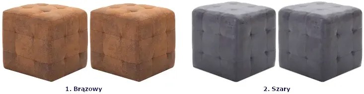 Komplet brązowych tapicerowanych puf K8-R02