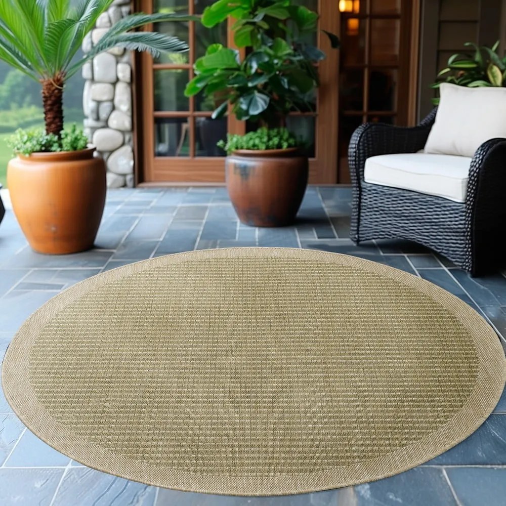 Okrągły dywan odpowiedni na zewnątrz w kolorze khaki ø 160 cm Giza 1410 – Ayyildiz Carpets