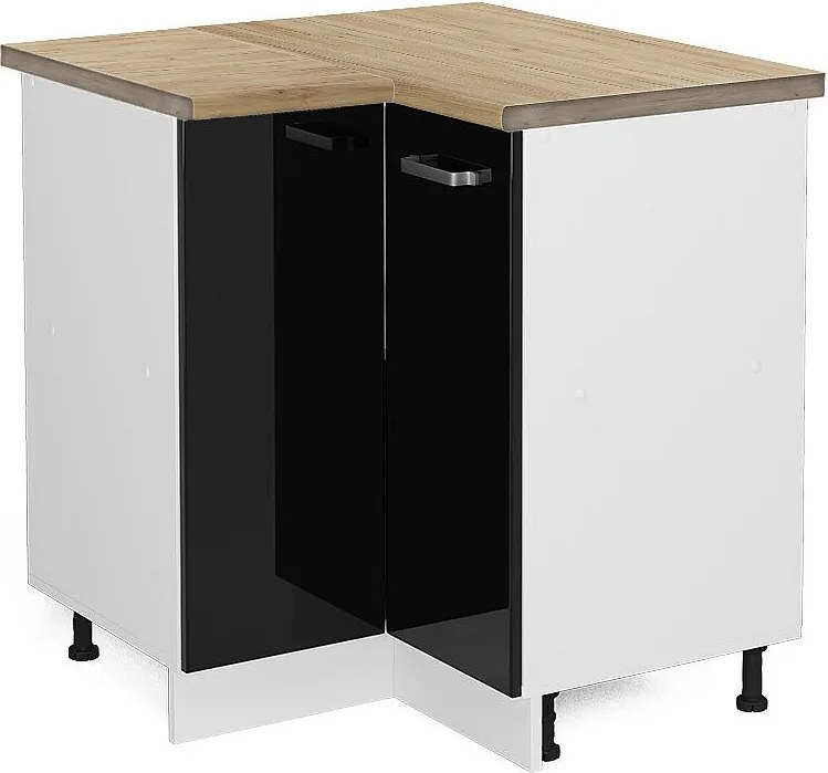 Szafka narożna czarny wysoki połysk 75.6x60x81.6 r-line