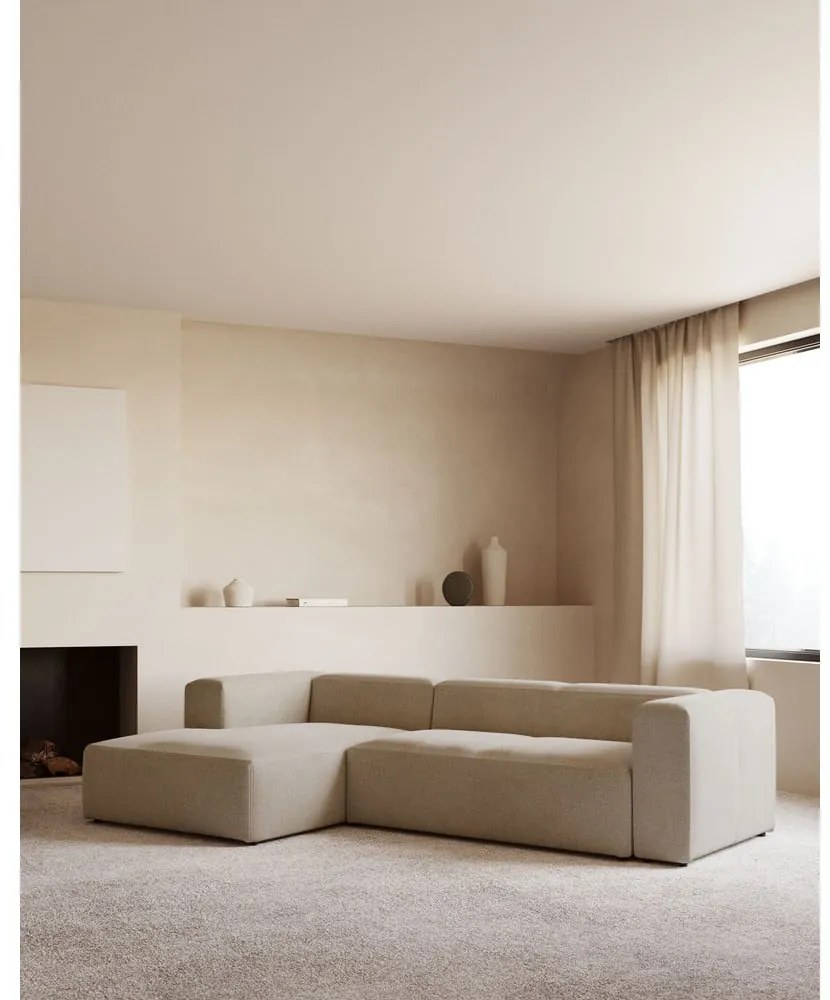 Beżowy narożnik (lewostronny) Blok – Kave Home