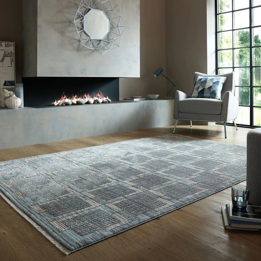 Szary/beżowy dywan 120x170 cm Evelyn Blocks – Flair Rugs