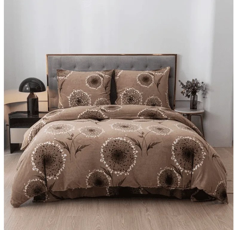 PrzytulneMieszkanie.pl PrzytulneMieszkanie.pl Pościel z mikropluszu PAMPELINO jasnobrązowa Rozmiar pościeli: 2 szt 70 x 90 cm | 200 x 220 cm