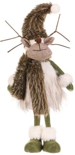 Dekoracja świąteczna Renifer stojący, wys. 45 cm, zielony/biały